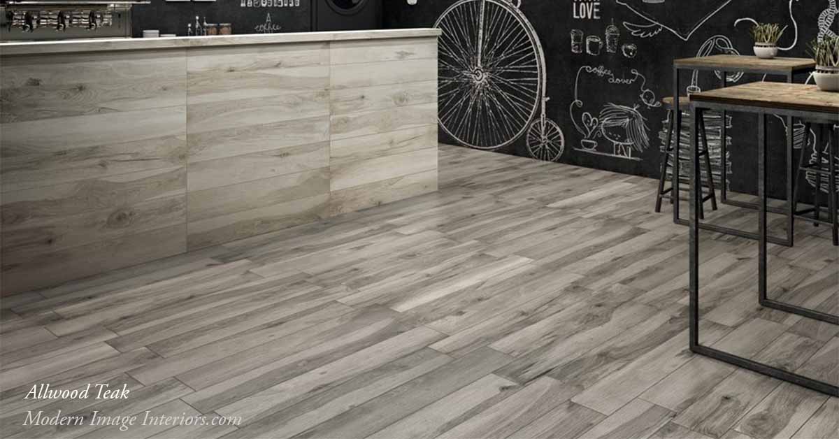 Allwood Teak Porcelain Rectified WoodLook Tile Plank